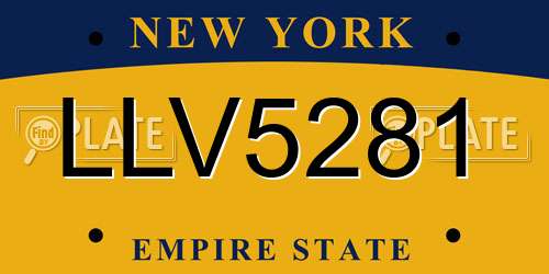 LLV5281 New York License Plate