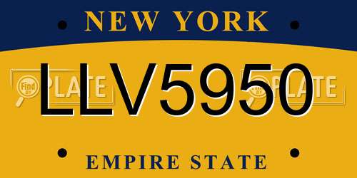 LLV5950 New York License Plate