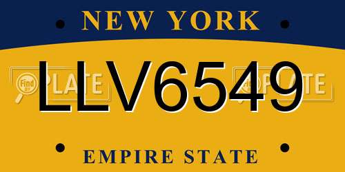 LLV6549 New York License Plate
