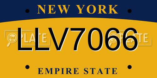LLV7066 New York License Plate