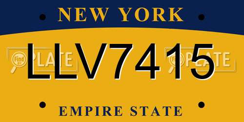LLV7415 New York License Plate