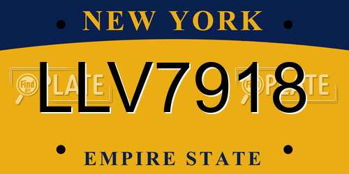 LLV7918 New York License Plate