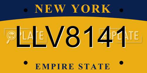 LLV8141 New York License Plate