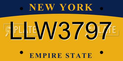 LLW3797 New York License Plate