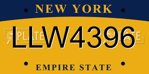 LLW4396 New York License Plate