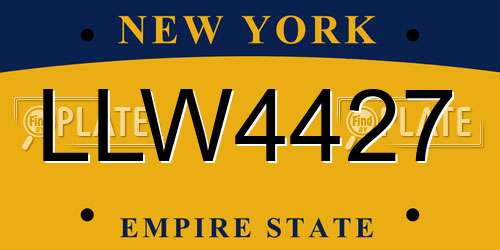 LLW4427 New York License Plate