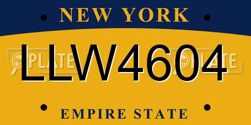 LLW4604 New York License Plate