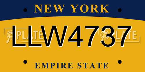 LLW4737 New York License Plate