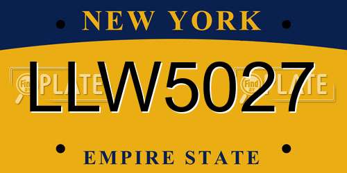LLW5027 New York License Plate