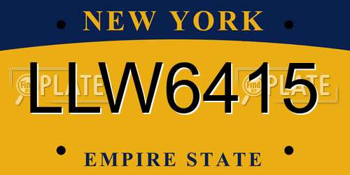 LLW6415 New York License Plate