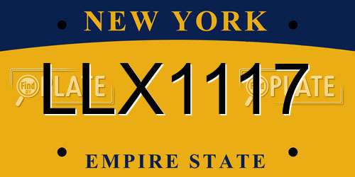 LLX1117 New York License Plate