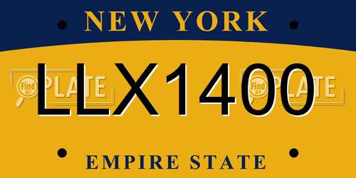 LLX1400 New York License Plate