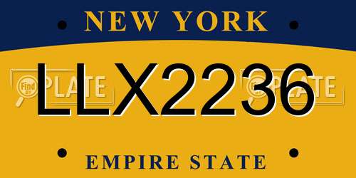 LLX2236 New York License Plate