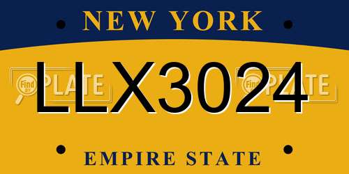 LLX3024 New York License Plate
