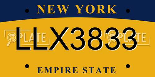LLX3833 New York License Plate