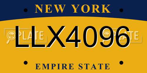 LLX4096 New York License Plate