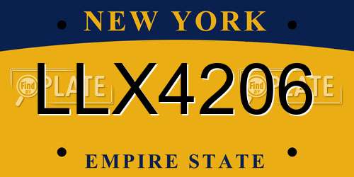 LLX4206 New York License Plate