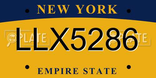 LLX5286 New York License Plate