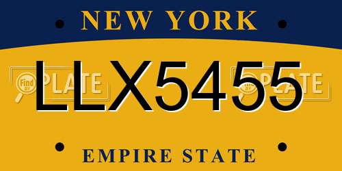 LLX5455 New York License Plate