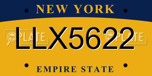 LLX5622 New York License Plate