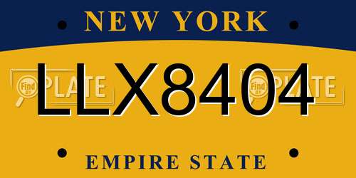 LLX8404 New York License Plate