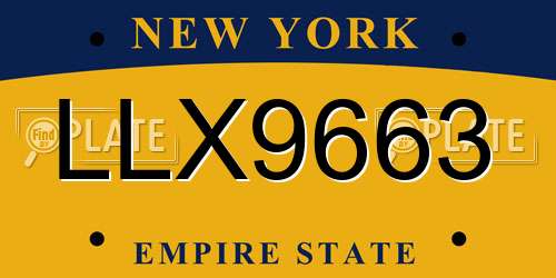 LLX9663 New York License Plate