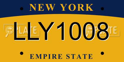 LLY1008 New York License Plate