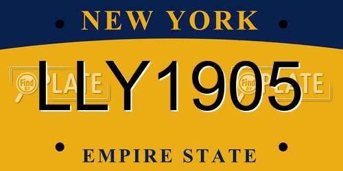 LLY1905 New York License Plate