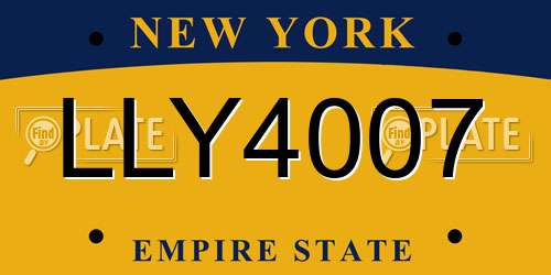 LLY4007 New York License Plate