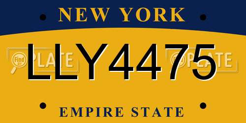 LLY4475 New York License Plate