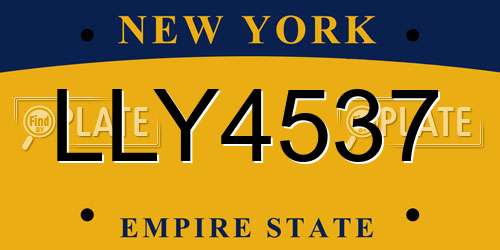 LLY4537 New York License Plate