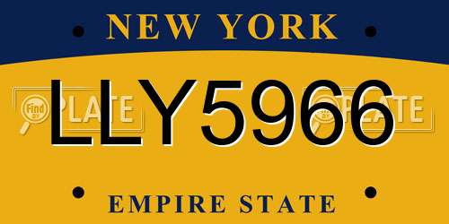 LLY5966 New York License Plate