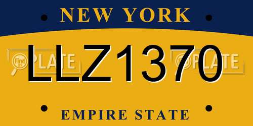 LLZ1370 New York License Plate