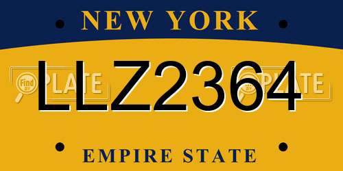 LLZ2364 New York License Plate