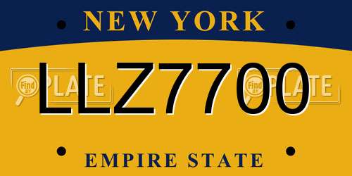 LLZ7700 New York License Plate