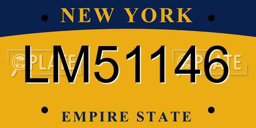 LM51146 New York License Plate