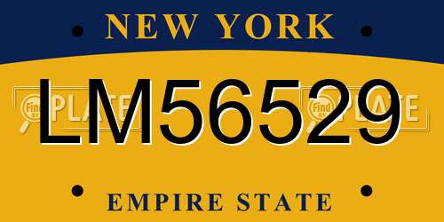 LM56529 New York License Plate