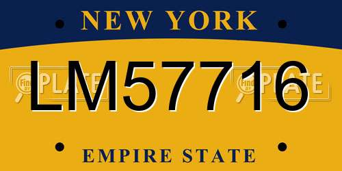 LM57716 New York License Plate