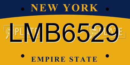 LMB6529 New York License Plate