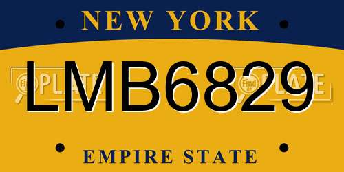 LMB6829 New York License Plate