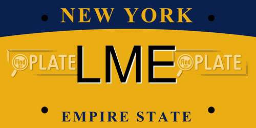 LME New York License Plate