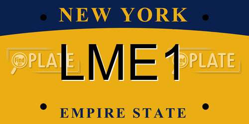 LME1 New York License Plate