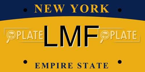LMF New York License Plate