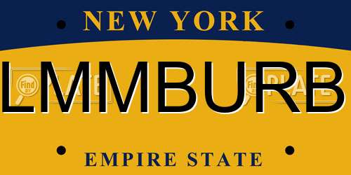 LMMBURB New York License Plate