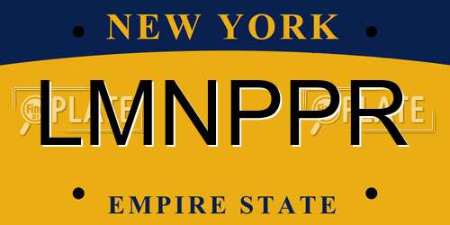 LMNPPR New York License Plate