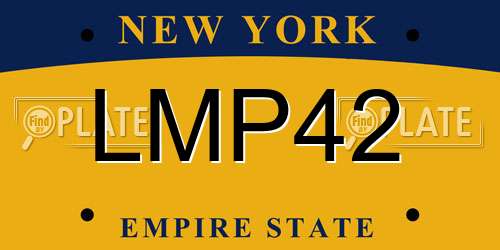LMP42 New York License Plate