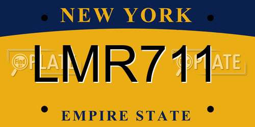 LMR711 New York License Plate