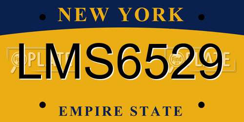 LMS6529 New York License Plate