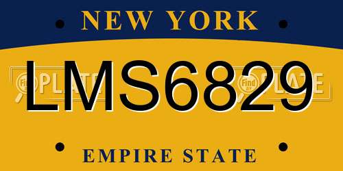 LMS6829 New York License Plate