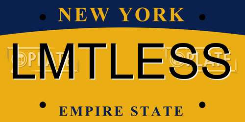LMTLESS New York License Plate